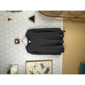 Daily Ritual from Anthropologie Black Stripe Split Side Sweater - Size - Medium